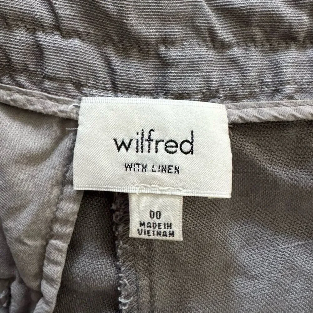 Aritzia Wilfred Allant Cropped Linen Pant in Ashen Grey Size 00